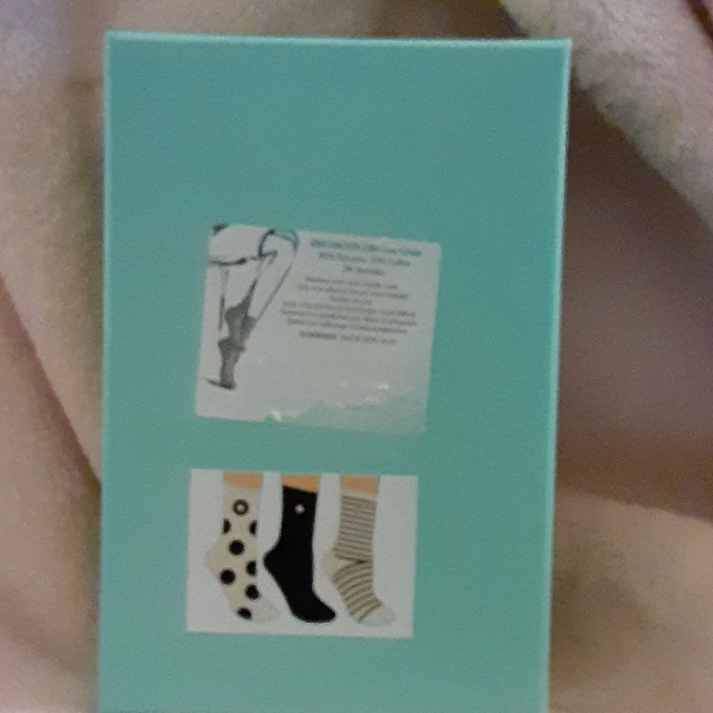 Kate Spade New York 3 pair black white socks assorted polka dot stripes OS New…